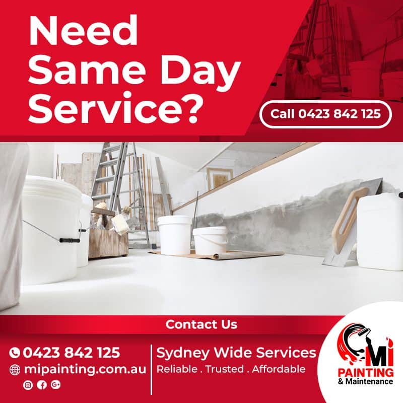 Image describes painter Sydney and same day service - mipainting.com.au