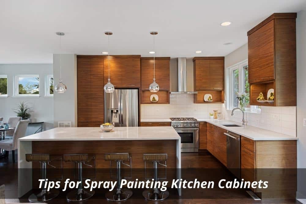 Image presents Tips for Spray Painting Kitchen Cabinets