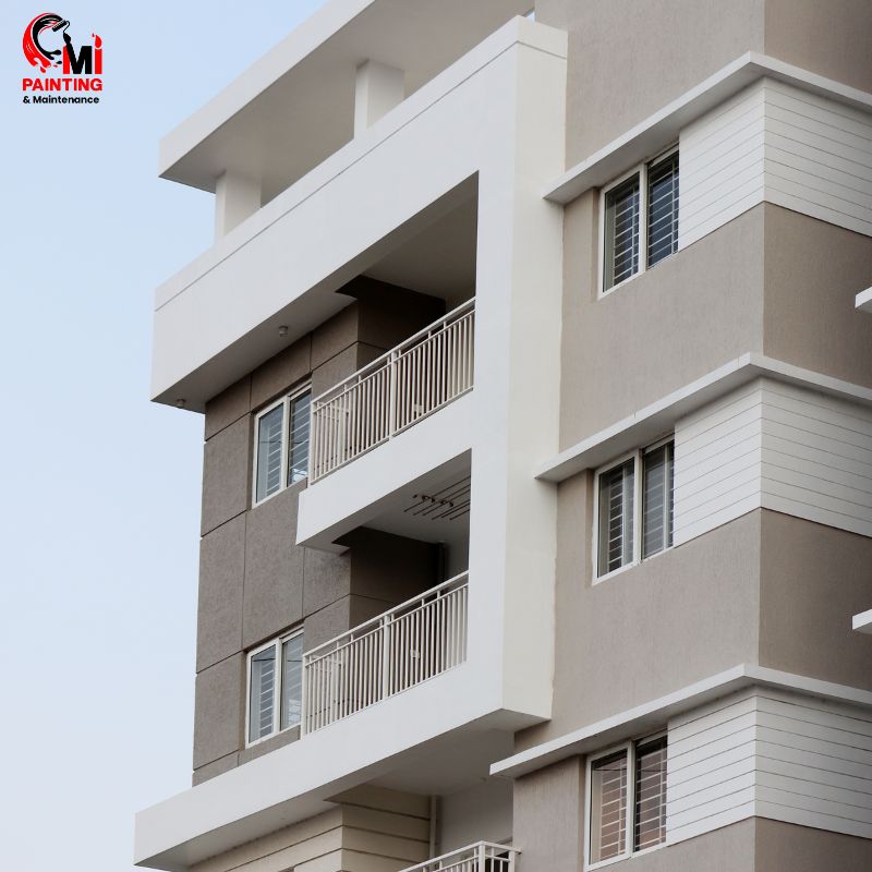 Modern apartment building showcasing professional strata painting in Sydney with clean, fresh exterior walls and sharp architectural details.