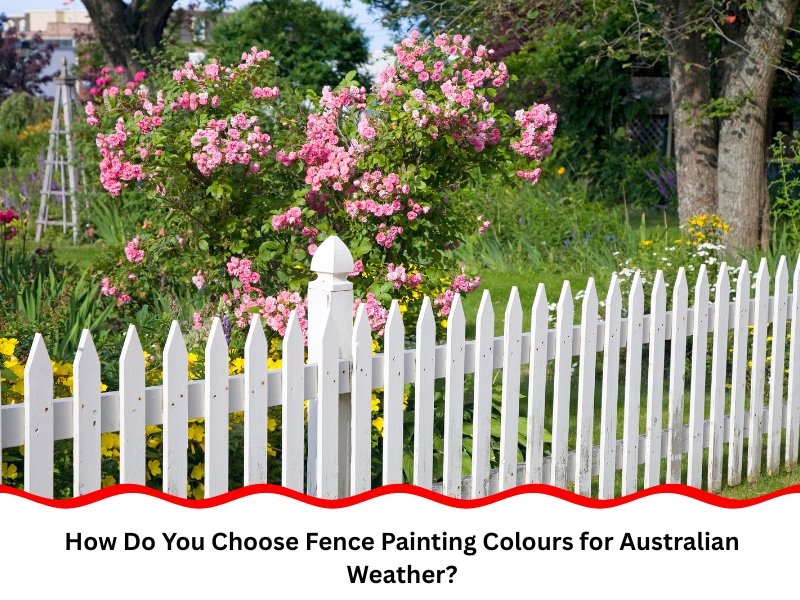 White fence painting colours enhancing vibrant Australian garden