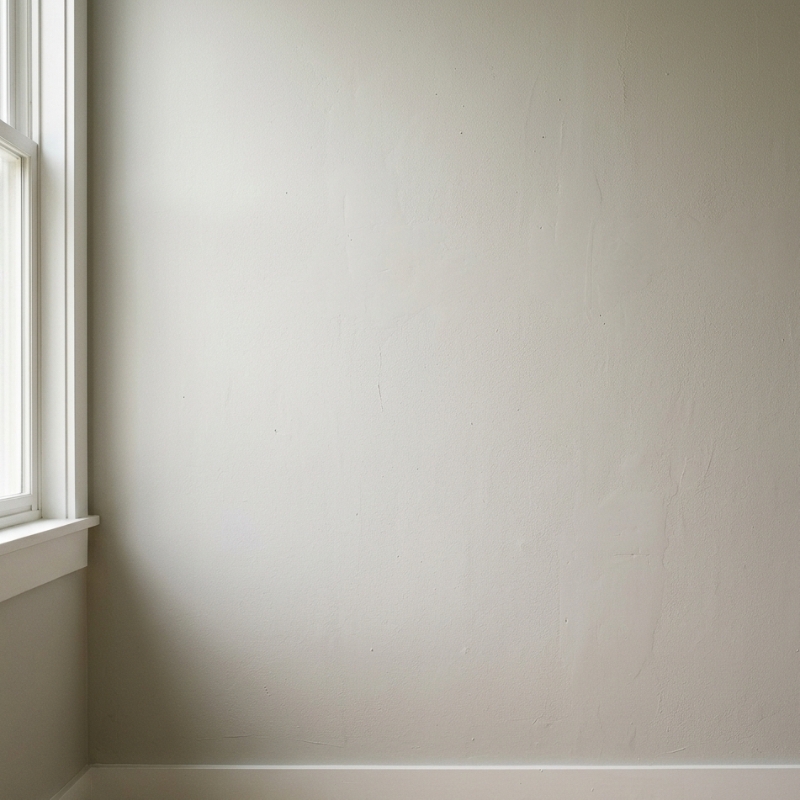 Interior wall showing subtle dull patches and uneven paint sheen under natural light