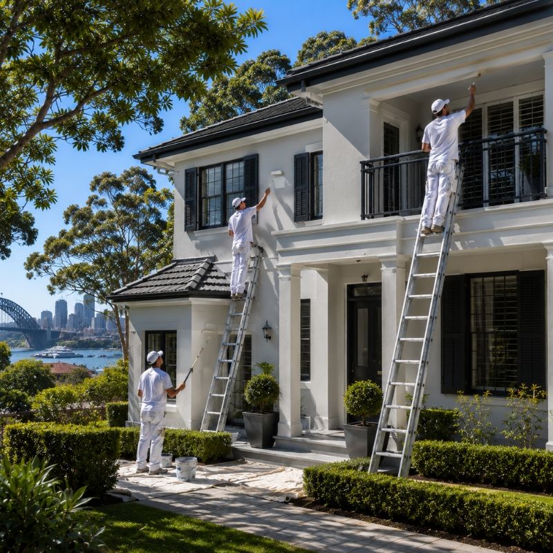 painter / crew on a Ku-ring-gai home