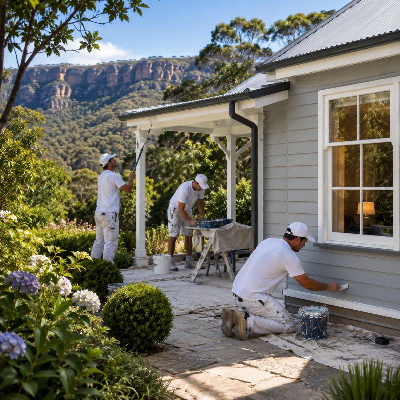 painter / crew on a Blue Mountains home