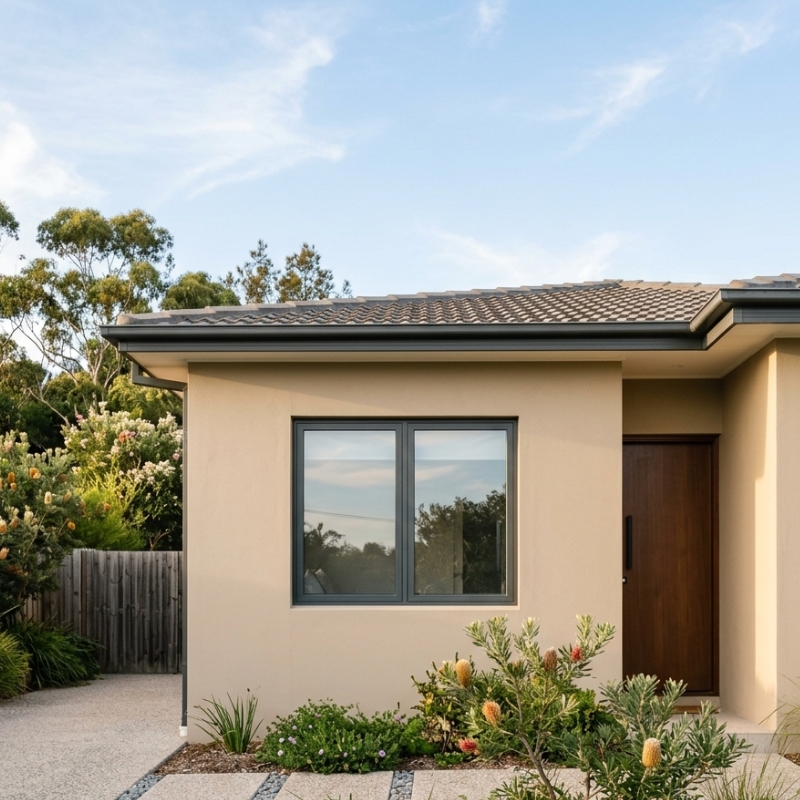 Freshly painted Australian home exterior showing durable wall paint finish and clean surfaces